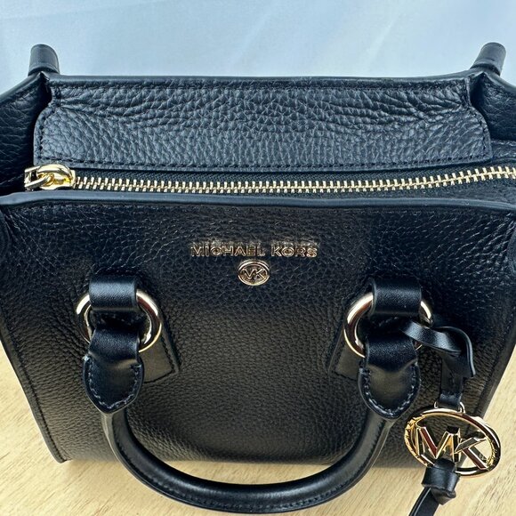 Michael Kors Small Black Pebbled Leather Kris Satchel - Picture 3 of 16